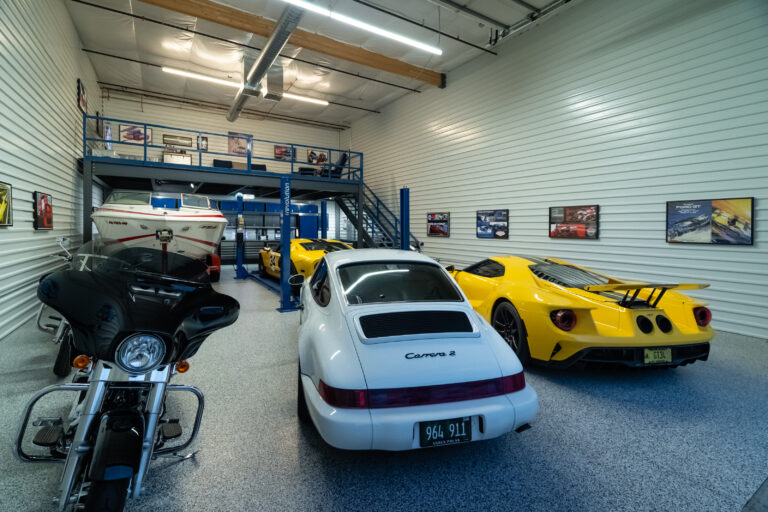 An owner’s garage suite at a Motor Vault community in Arizona