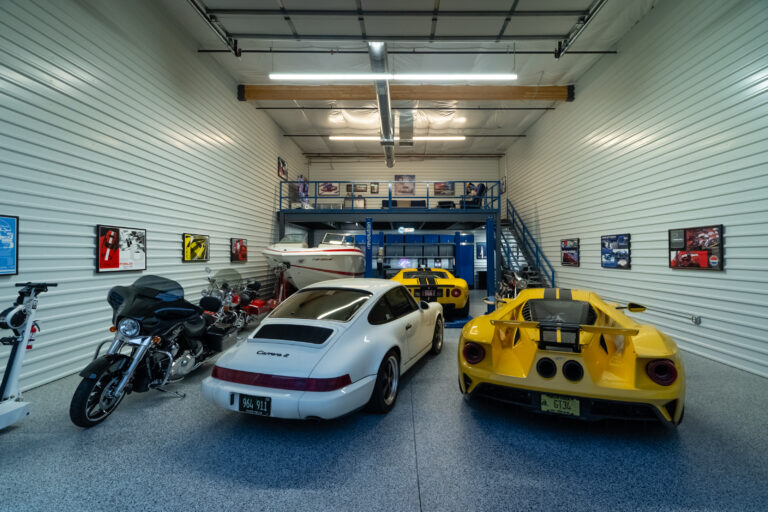 An owner’s garage suite at a Motor Vault community in Arizona