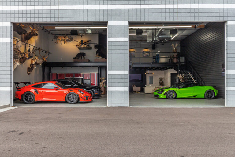 An owner’s garage suite at a Motor Vault community in Arizona