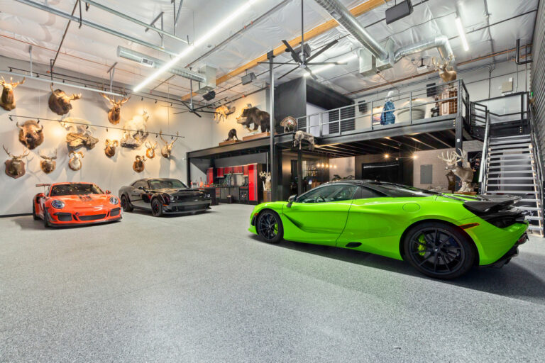 An owner’s garage suite at a Motor Vault community in Arizona