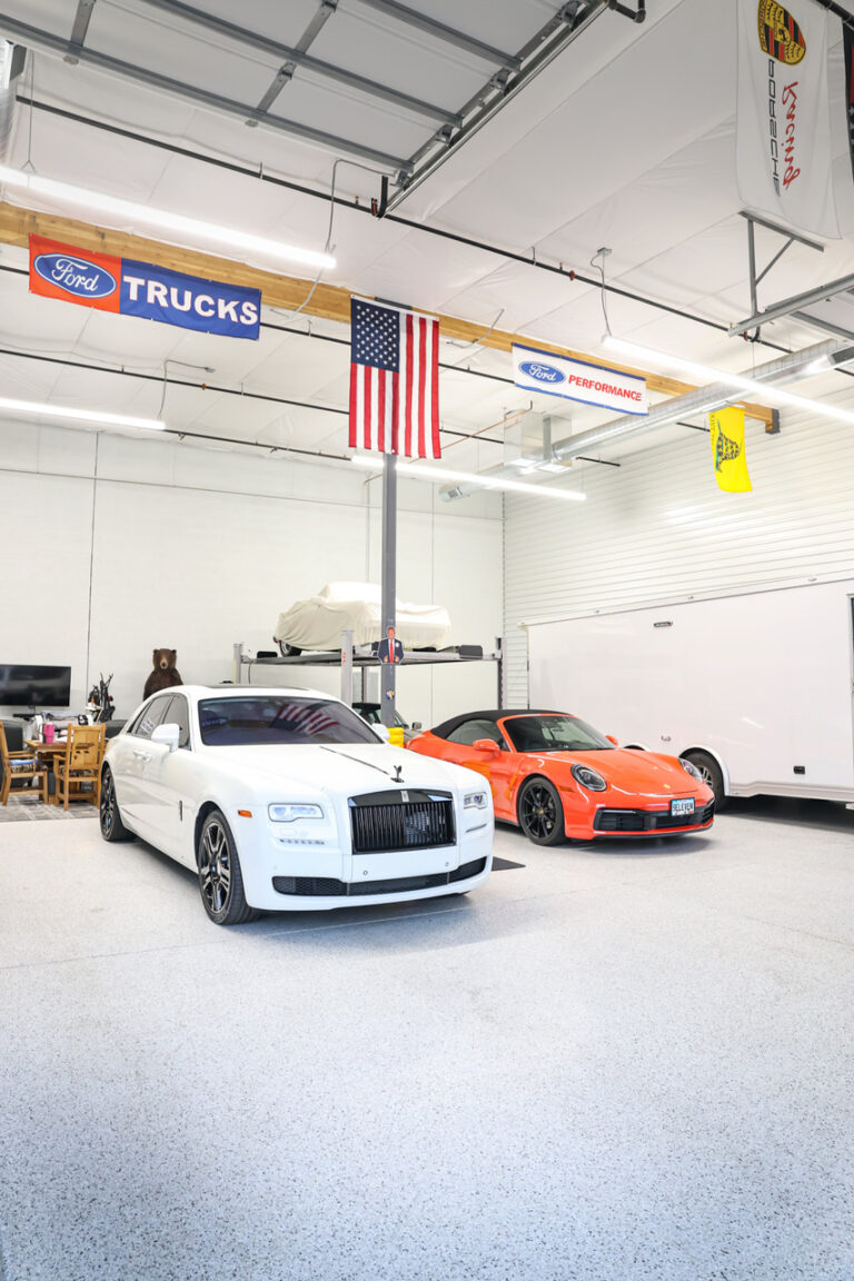 An owner’s garage suite at a Motor Vault community in Arizona