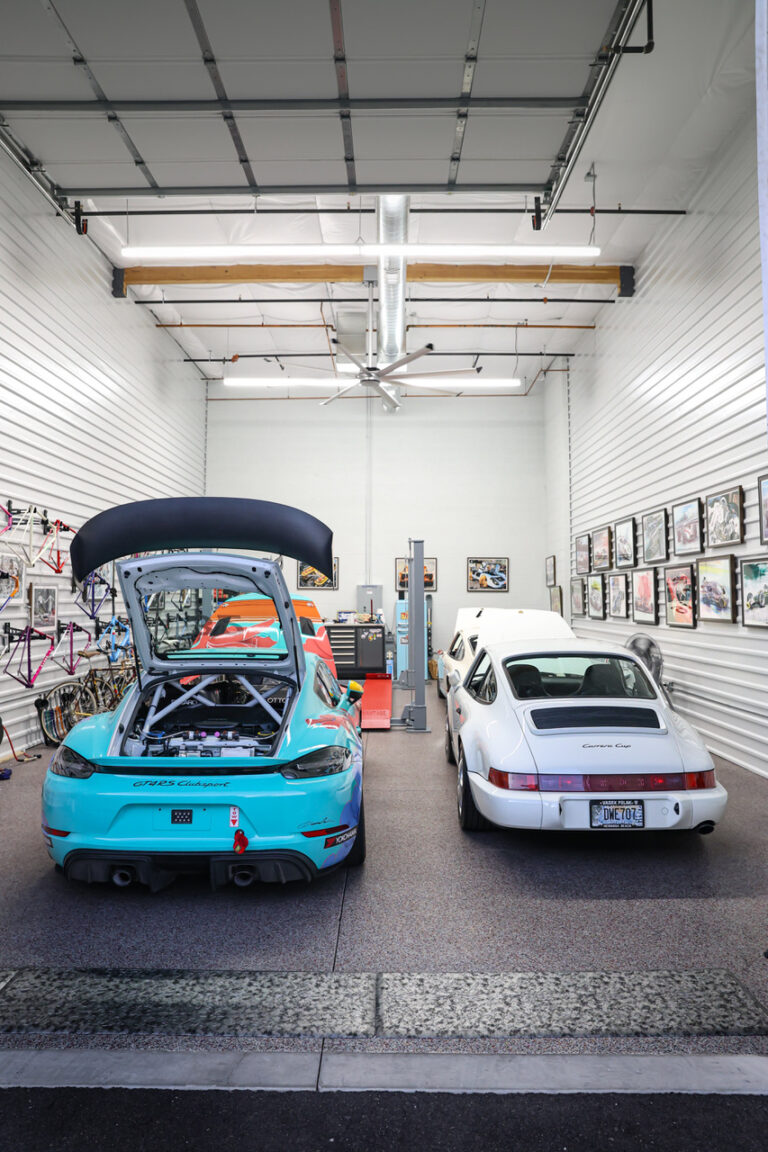 An owner’s garage suite at a Motor Vault community in Arizona