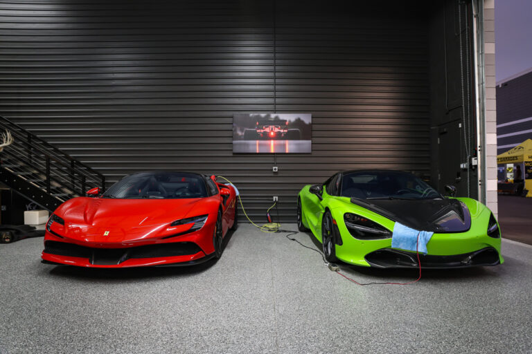 An owner’s garage suite at a Motor Vault community in Arizona
