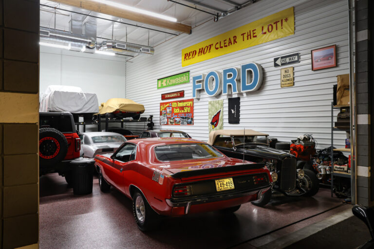 An owner’s garage suite at a Motor Vault community in Arizona