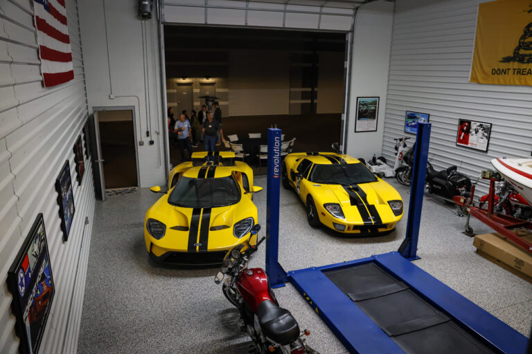 An owner’s garage suite at a Motor Vault community in Arizona