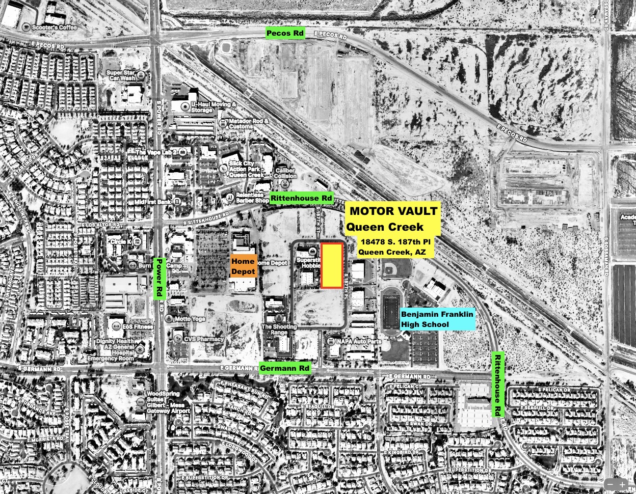 Queen Creek and Deer Valley Motor-Vault map