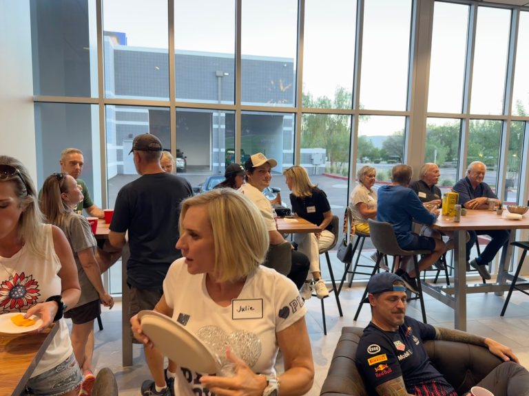 Owners at a Motor Vault members event at a Motor Vault community in Arizona