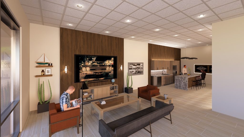 Motor-Vault Queen Creek members-only clubhouse kitchen