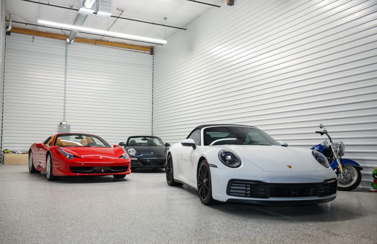 An owner’s garage suite at a Motor Vault community in Arizona