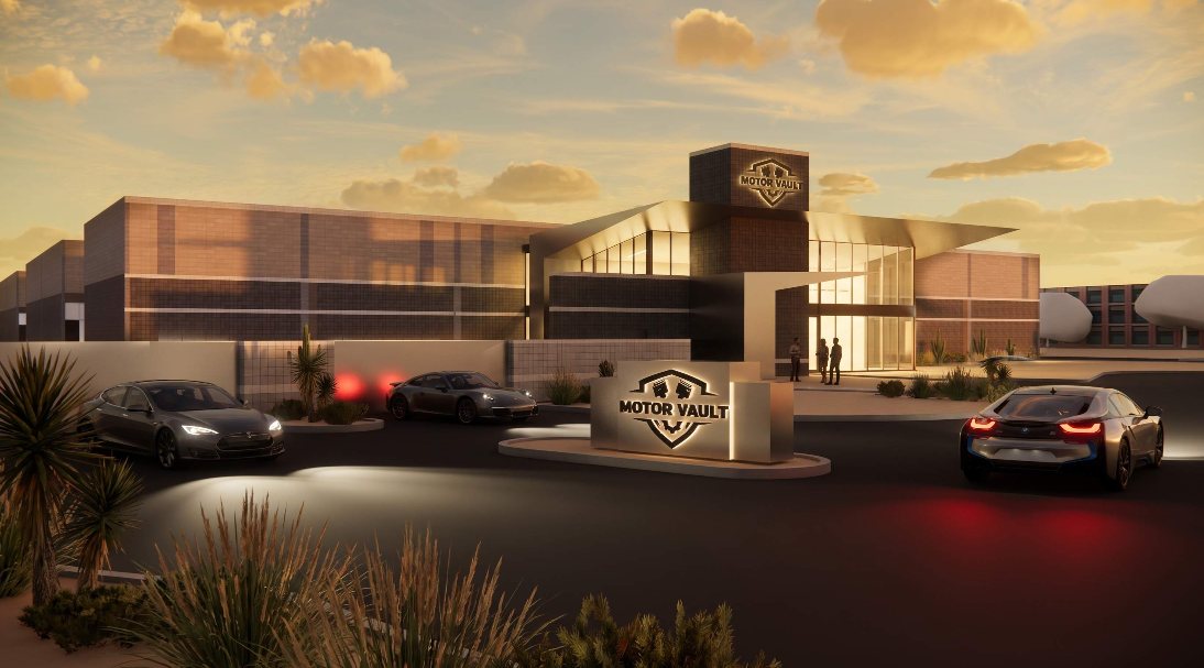 Motor-Vault Shea and 101 entry sign in Scottsdale, conceptual rendering