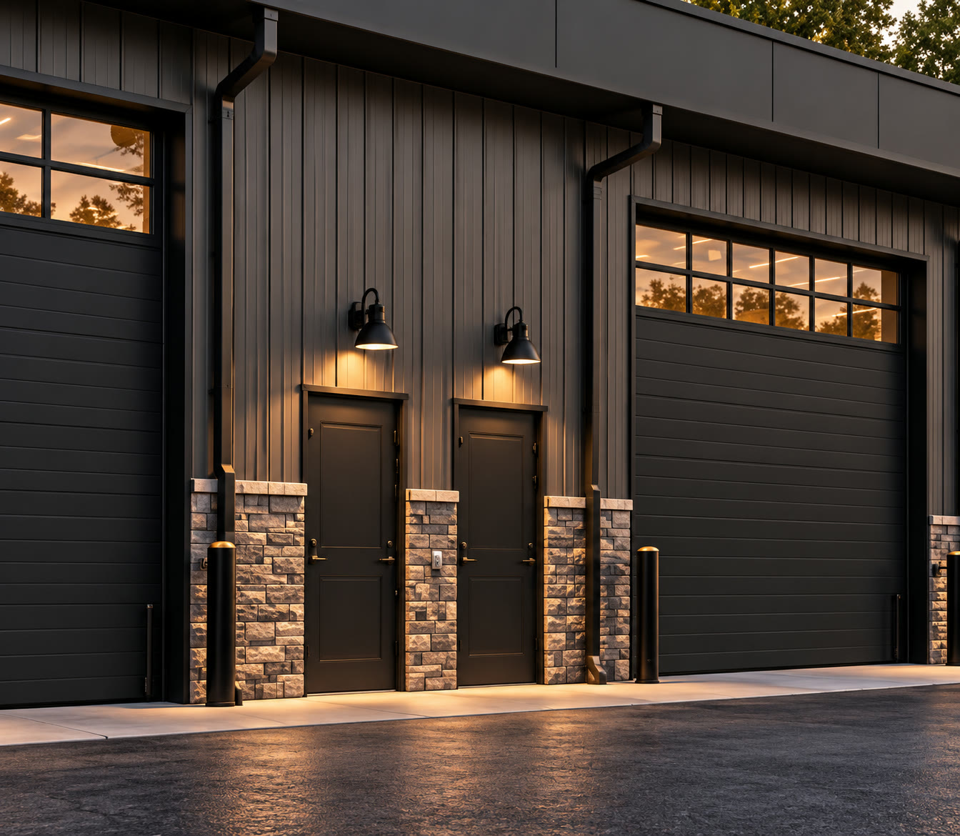 Conceptual rendering of the Lake Keowee suite doors and stone columns