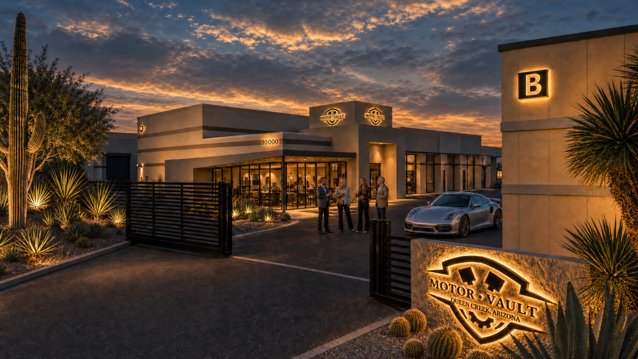 Rendering of Motor-Vault Queen Creek garage suites in the East Valley, Arizona